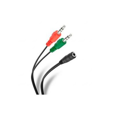 CABLE AUXILIAR 2 PLUG 3.5 MM A JACK 3.5 MM TRRS DE 17 CM 252-143