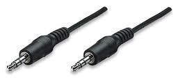 CABLE DE AUDIO ESTEREO 3.5 MM ESTEREO, MACHO A MACHO, NEGRO, 1.8 MTS