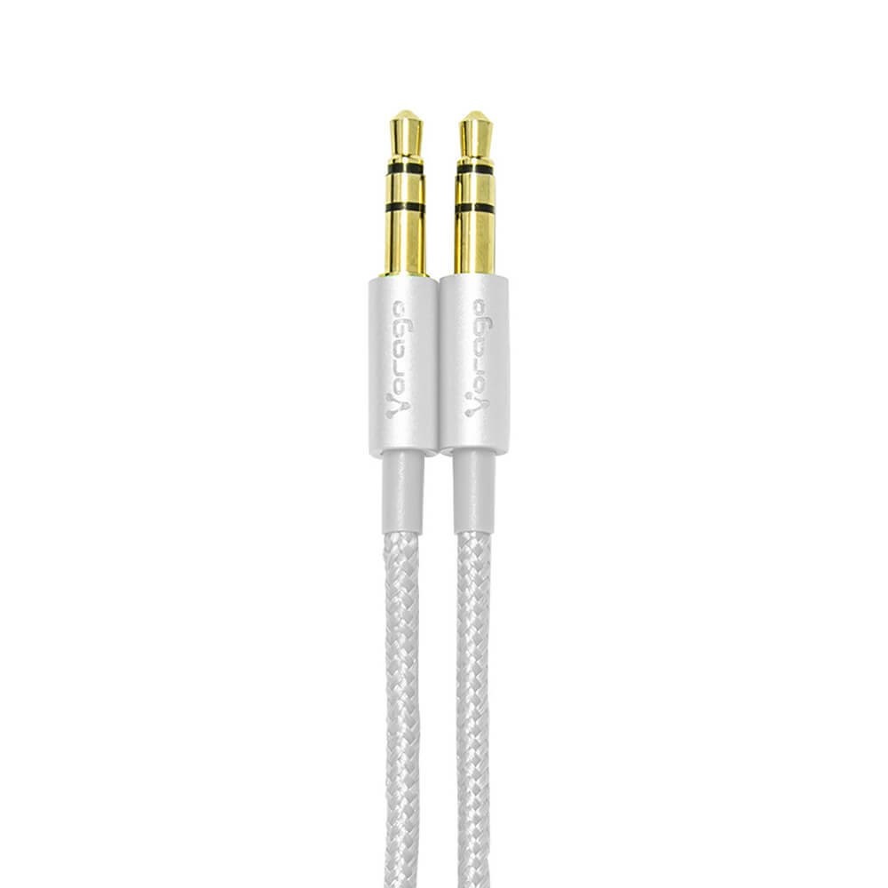 CABLE DE AUDIO VORAGO CAB-115 3.5MM 1M  BLANCO METALICO