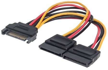 CABLE DE CORRIENTE INTERNO MANHATTAN HDD SATA 1 MACHO A 2 HEMBRA 15CM 354554