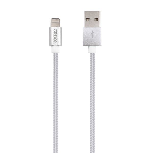 CABLE GRIXX 8-PIN LICENCIA APPLE MFI NYLON 1M BLANCO