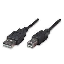 CABLE USB MANHATTAN DE ALTA VELOCIDAD, USB 2.0 A MACHO - USB 2.0 B MACHO, 1.8 METROS, NEGRO, 333368