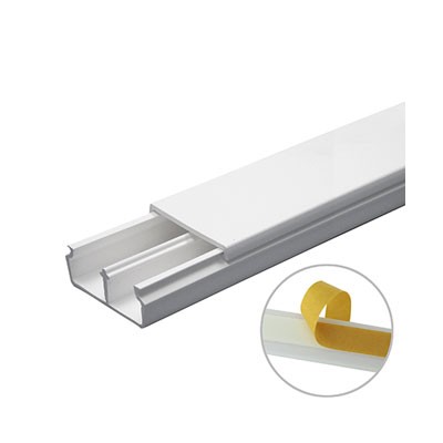 CANALETA THORSMAN TMK-1735-CC, CON DIVISON, 35MM X 17MM X 1.8M, PVC, CON CINTA ADHESIVA, BLANCO
