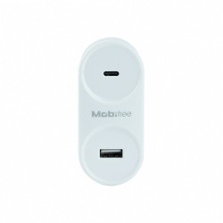 CARGADOR MOBIFREE UPFREE P/PARED USB-TIPO C BLANCO, MB-923354