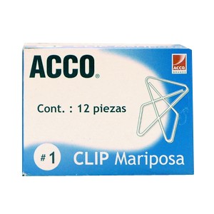 CLIP MARIPOSA ACCO  NO. 1 12 PZAS
