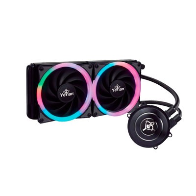ENFRIAMIENTO LIQUIDO YEYIAN VATN 2400 PARA CPU, 2 VENTILADORES, 600 -1800 RPM, RGB, WC2400