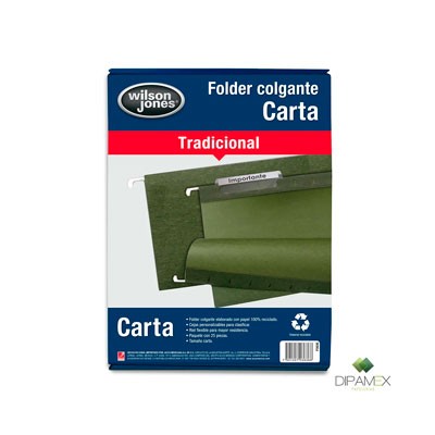 FOLDER COLGANTE ACCO WILSON JONES CARTA VERDE C/25 PZAS