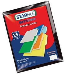 FOLDER MAPASA BITONO CARTA NEGRO C/25 PH0078