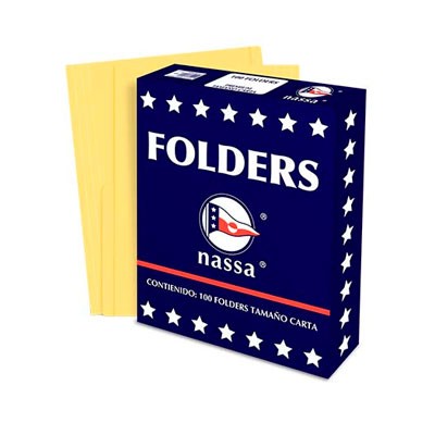 FOLDER NASSA PREMIUM CARTA CANARIO C/100 PIEZAS PC1005