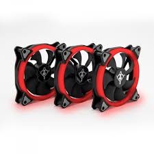 KIT DE VENTILADORES YEYIAN TYPHOON YCT-050720R, 120MM, 1500RPM, 3 PIEZAS, ROJO