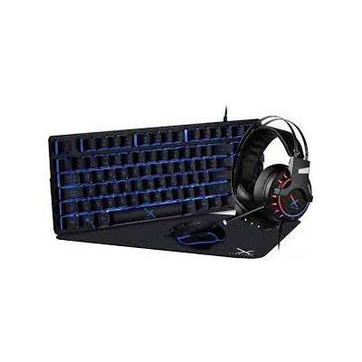 KIT GAMER XZEAL XST-200 TECLADO USB, RATON 7 BOTONES, AUDIFONOS RGB 3.5MM, MOUSEPAD NEGRO XSAKGA1B
