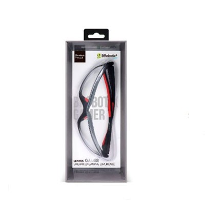 LENTES BROBOTIX ANTIRADIACION P/PC, GAMER, NEGRO/ROJO, 6000274