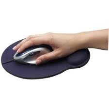MOUSE PAD ERGONOMICO MANHATTAN DESCANSA MUÑECAS DE GEL, AZUL, MAN-434386