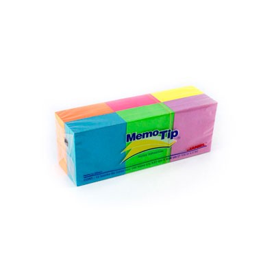 NOTAS ADHESIVAS JANEL MEMOTIP 1.5X2 NEON C/12 BLOCKS 100H C/U