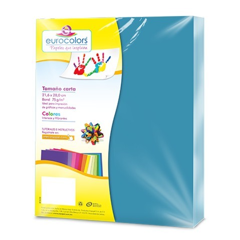 PAPEL CARTA COLOR AZUL PAQ C/100