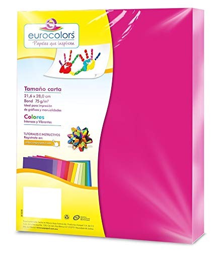 PAPEL CARTA COLOR ROSA VIBRANTE PAQ C/100