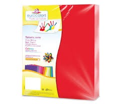 PAPEL CORTADO EUROCOLORS CARTA COLOR ROJO PAQ C/100