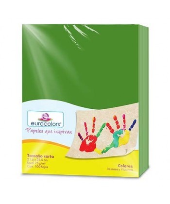 PAPEL CORTADO EUROCOLORS CARTA VERDE BANDERA C/100