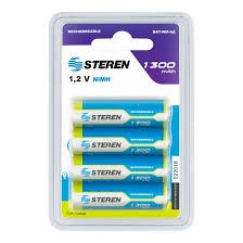 PAQUETE DE PILAS STEREN AA C/4 RECARGABLES BAT-NM-AA