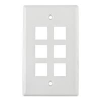 PLACA 2" X 4" DE 6 PUERTOS BLANCO FPSIX-W