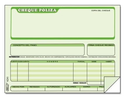 POLIZA CHEQUE ESTRELLA 1/2 CARTA ORIG/COPIA