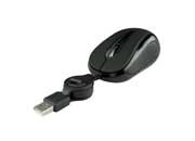 RATON EASY LINE EL-993346 MINI RETRACTIL, ALAMBRICO, USB, NEGRO