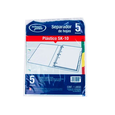SEPARADOR WILSON JONES SK-10 PLASTICO CARTA 5 DIVISIONES P0560