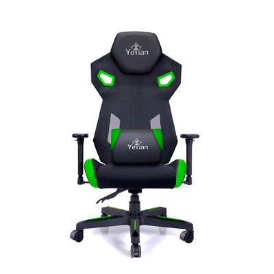 SILLA GAMER YEYIAN DRAKKAR, HASTA 150KG, NEGRO/VERDE, YFC-ECFL-01-GR