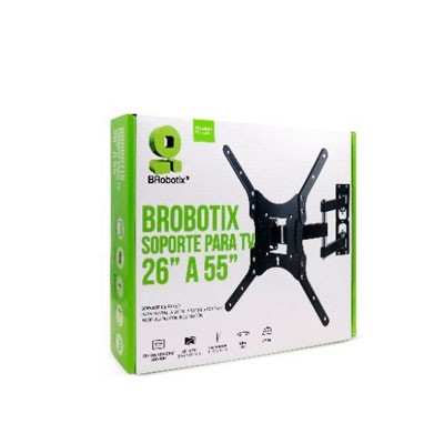 SOPORTE DE PARED BROBOTIX 26" A 55", PARA PANTALLA , INCLINADO, ARTICULADO, 651589