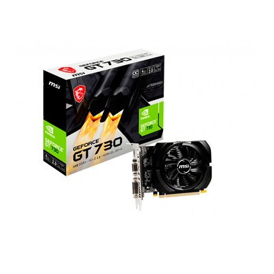TARJETA DE VIDEO MSI NVIDIA GEFORCE GT 730, 4GB GDDR3, PCIE 2.0, HDMI, VGA, DVI-D, N730K-4GD3/OCV1, GT730