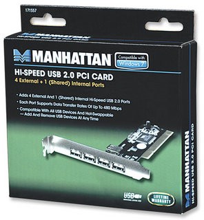 TARJETA PCI USB 2.0 4 PUERTOS MANHATTAN 171557