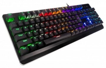 TECLADO GAMER OCELOT GAMING OGMK01 RGB, MECANICO, SWITCH AZUL, ALAMBRICO, NEGRO