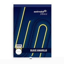 BLOCK ESTRELLA AMARILLO CARTA 50 HOJAS RAYA